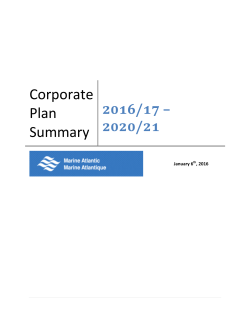 Corporate Plan Summary