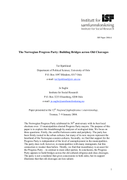 The Norwegian Progress Party: Building Bridges across Old