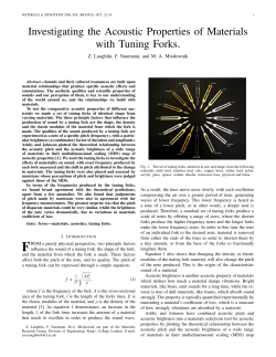 Investigating the Acoustic Properties of Materials with Tuning Forks.