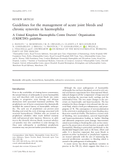 Guidelines for the management of acute joint bleeds and