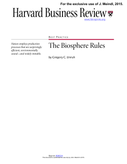 The Biosphere Rules - Furman`s Sustainability Business Education
