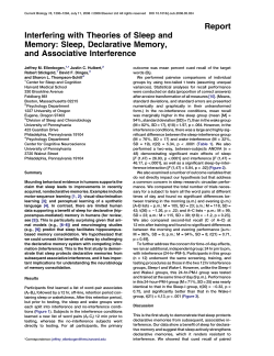 Interfering with theories of sleep and memory