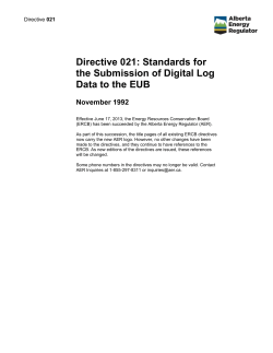 Standards for the Submission of Digital Log Data to the EUB