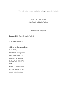 The Role of Structural Prediction in Rapid