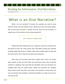 What is an Oral Narrative? - Goldbelt Heritage Foundation