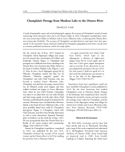 Champlain`s Portage from Muskrat Lake to the Ottawa River