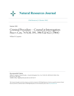 Criminal Procedure&acirc;&bull;flCounsel at Interrogation: Pece v. Cox, 74