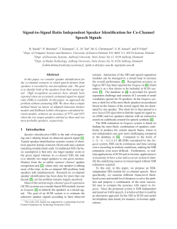 Signal-to-Signal Ratio Independent Speaker Identification for Co