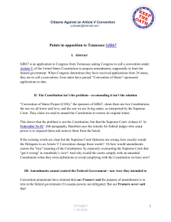 Points in opposition to Tennessee SJR67