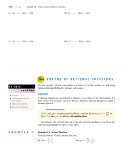 10.4 GRAPHS OF RATIONAL FUNCTIONS