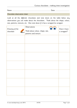 Curious chocolates &ndash; melting times investigation