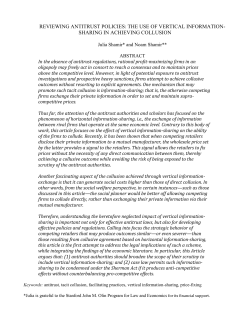 the use of vertical information- sharing in achieving collusion
