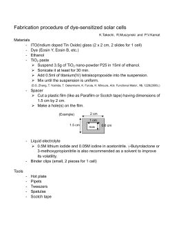 Fabrication procedure of dye