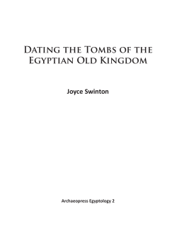 Dating the Tombs of the Egyptian Old Kingdom