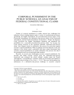 Corporal Punishment in the Public Schools: An Analysis of Federal