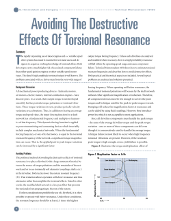 Avoiding The Destructive Effects Of Torsional Resonance