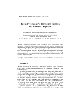 Interactive-Predictive Translation based on Multiple Word