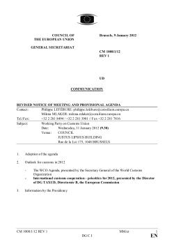 CM 1008/1/12 REV 1 MM/er 1 DG CI COUNCIL OF THE