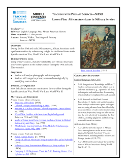 Lesson Plan: African Americans in Military Service