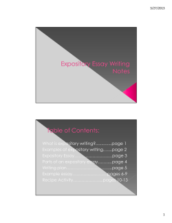 Expository Essay………………