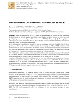 development of a pyramid wavefront sensor