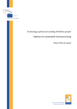 State of the art report on technology options for sustainable food