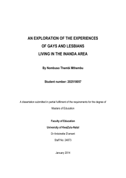 an exploration of the experiences of gays and lesbians living in the