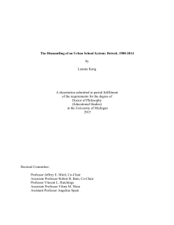 The Dismantling of an Urban School System: Detroit