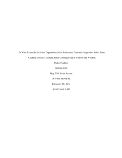 To What Extent did the Great Depression and its Subsequent