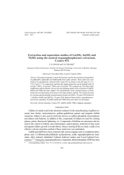 Extraction and separation studies of Ga(III), In(III) and Tl(III)