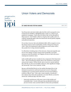 Union Voters and Democrats - Progressive Policy Institute