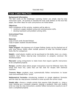 task card practice - Challenger Learning Center