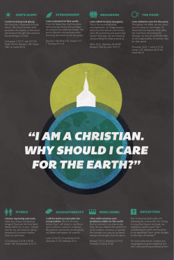 I am a steward of this earth. From the beginning, God has given