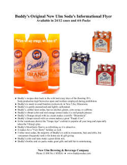 Buddy`s Original New Ulm Soda`s Informational Flyer