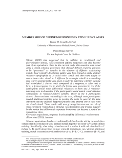 Membership of Defined Responses in Equivalence Classes