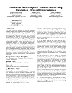 Underwater Electromagnetic Communications Using Conduction