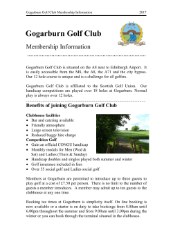 Gogarburn Golf Club Membership Form