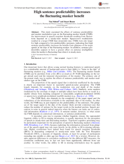 High sentence predictability increases the fluctuating masker benefit