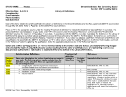 Nevada - Streamlined sales tax