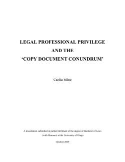 legal professional privilege and the `copy document conundrum`
