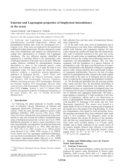 Eulerian and Lagrangian properties of biophysical