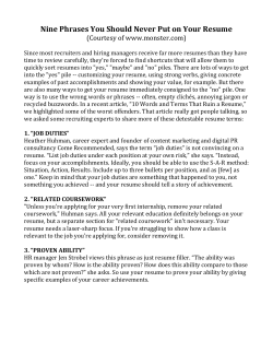 Nine Phrases You Should Never Put on Your Resume