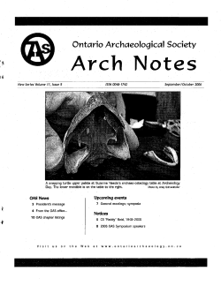 Arch Notes - Ontario Archaeological Society