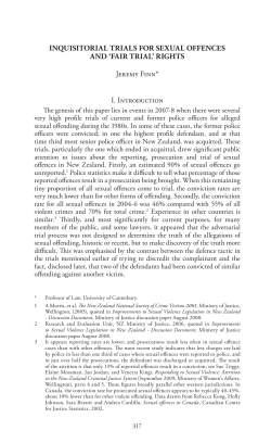 INQUISITORIAL TRIALS FOR SEXUAL OFFENCES AND `FAIR