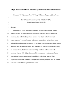 High Sea-Floor Stress Induced by Extreme Hurricane Waves