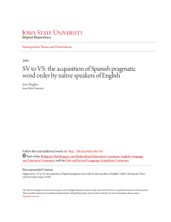 SV to VS: the acquisition of Spanish pragmatic word order by native