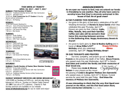 This Week at Trinity - Trinity Lutheran Church