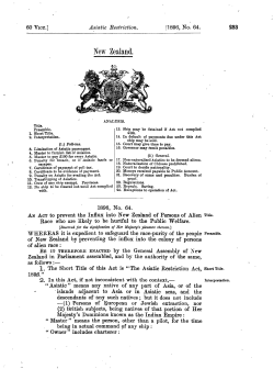 60 Victoriae 1896 No 64 Asiatic Restriction