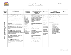Principles of Democracy 2013-14 Quarter One Curriculum Map