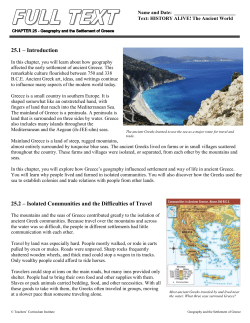 Chapter 25 - Geography and Settlement of Greece